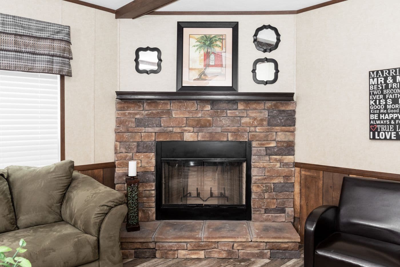 The THE RIVERWAY Living Room. This Manufactured Mobile Home features 4 bedrooms and 2 baths.
