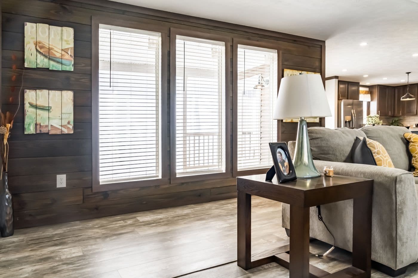 The THE TURNER Living Room. This Manufactured Mobile Home features 3 bedrooms and 2 baths.