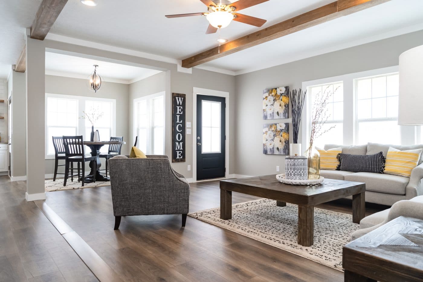 The 1434 CAROLINA "SOUTHERN BELLE" Living Room. This Manufactured Mobile Home features 3 bedrooms and 2 baths.