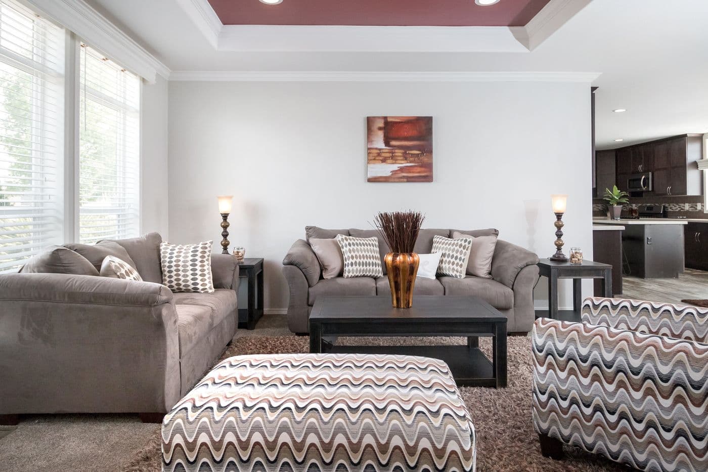 The ENCHANTMENT 3070A Family Room. This Manufactured Mobile Home features 3 bedrooms and 2 baths.