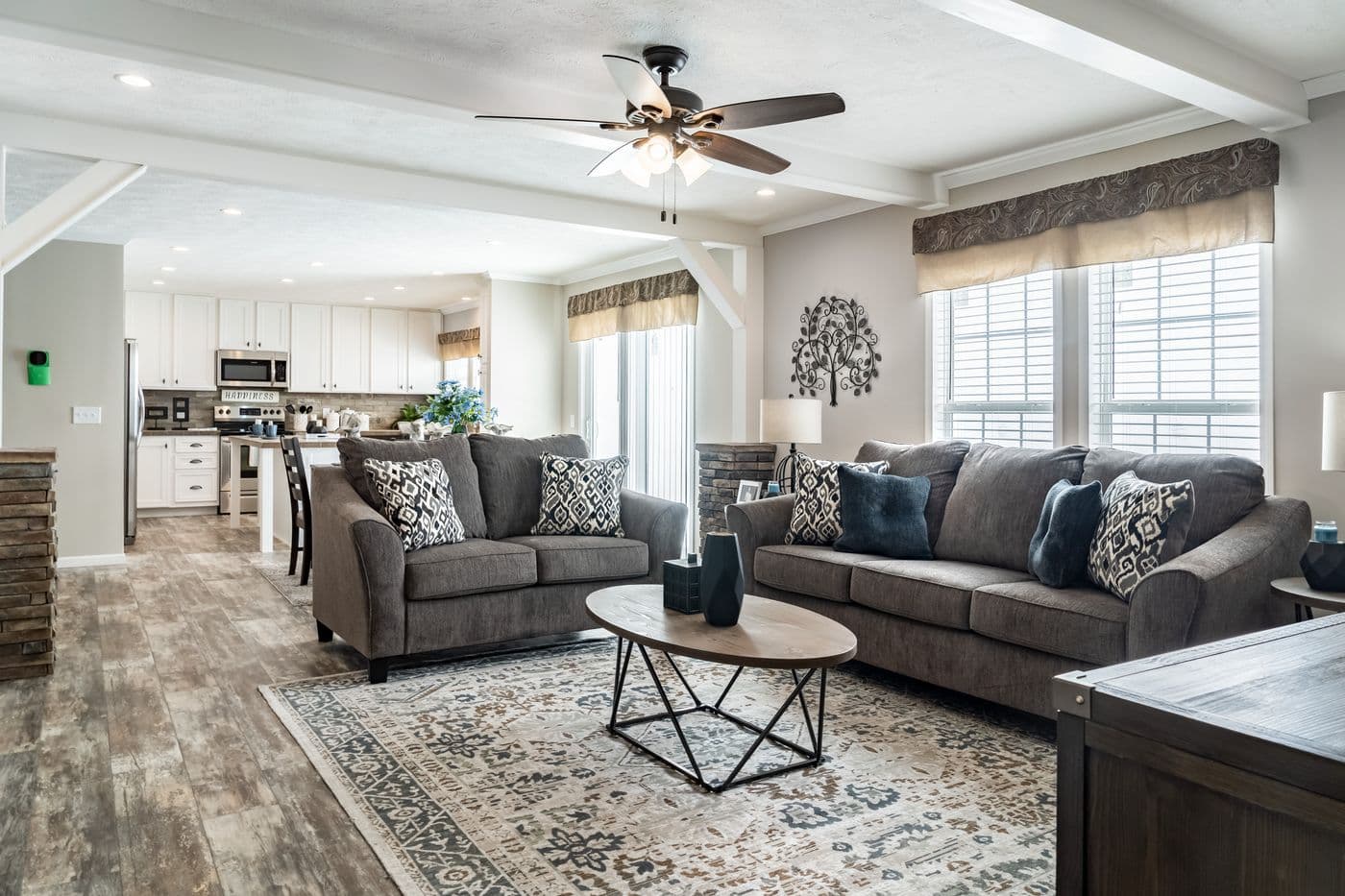 The THE RODDY Living Room. This Manufactured Mobile Home features 4 bedrooms and 3 baths.