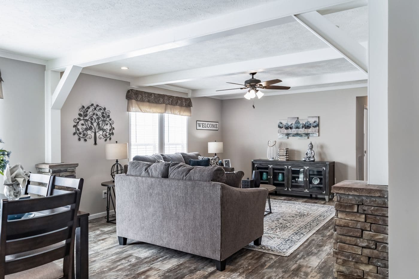 The THE RODDY Living Room. This Manufactured Mobile Home features 4 bedrooms and 3 baths.
