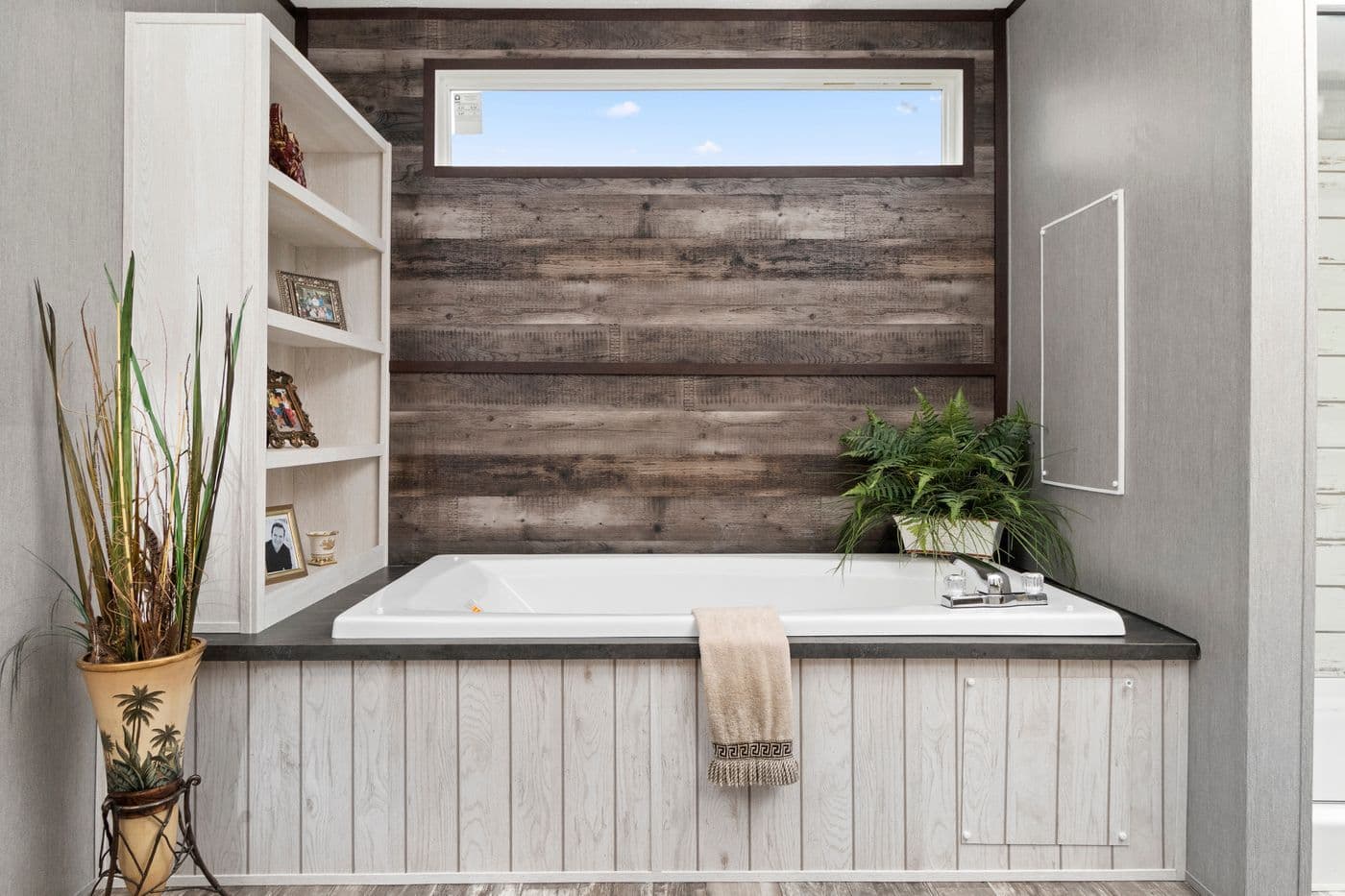 The THE SEASIDE Primary Bathroom. This Manufactured Mobile Home features 3 bedrooms and 2 baths.