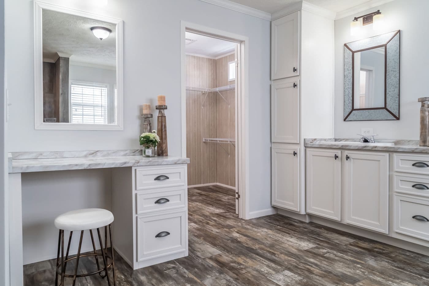 The THE LEAHY Primary Bathroom. This Manufactured Mobile Home features 4 bedrooms and 2 baths.