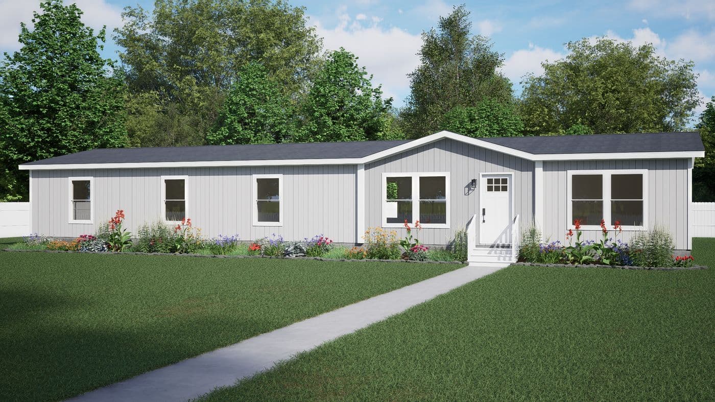 The SEVIER Exterior. This Manufactured Mobile Home features 4 bedrooms and 3 baths.