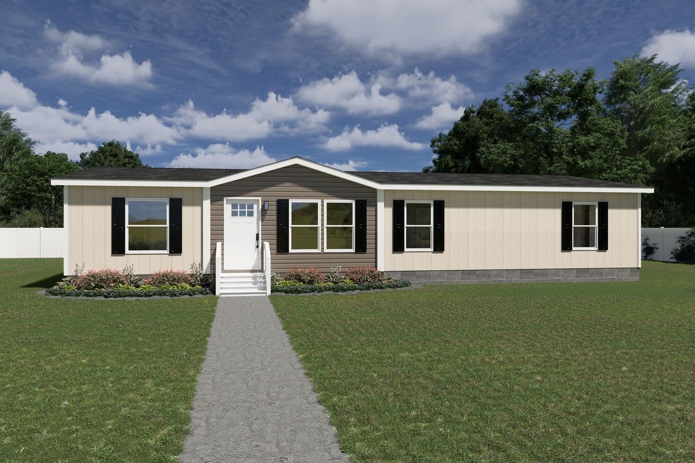 The EXPEDITION Exterior. This Manufactured Mobile Home features 4 bedrooms and 2 baths.