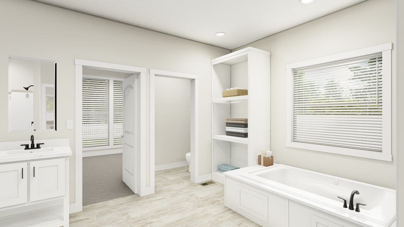 The HIP-4266-4B            SUBLIME Exterior. This Manufactured Mobile Home features 4 bedrooms and 2.5 baths.