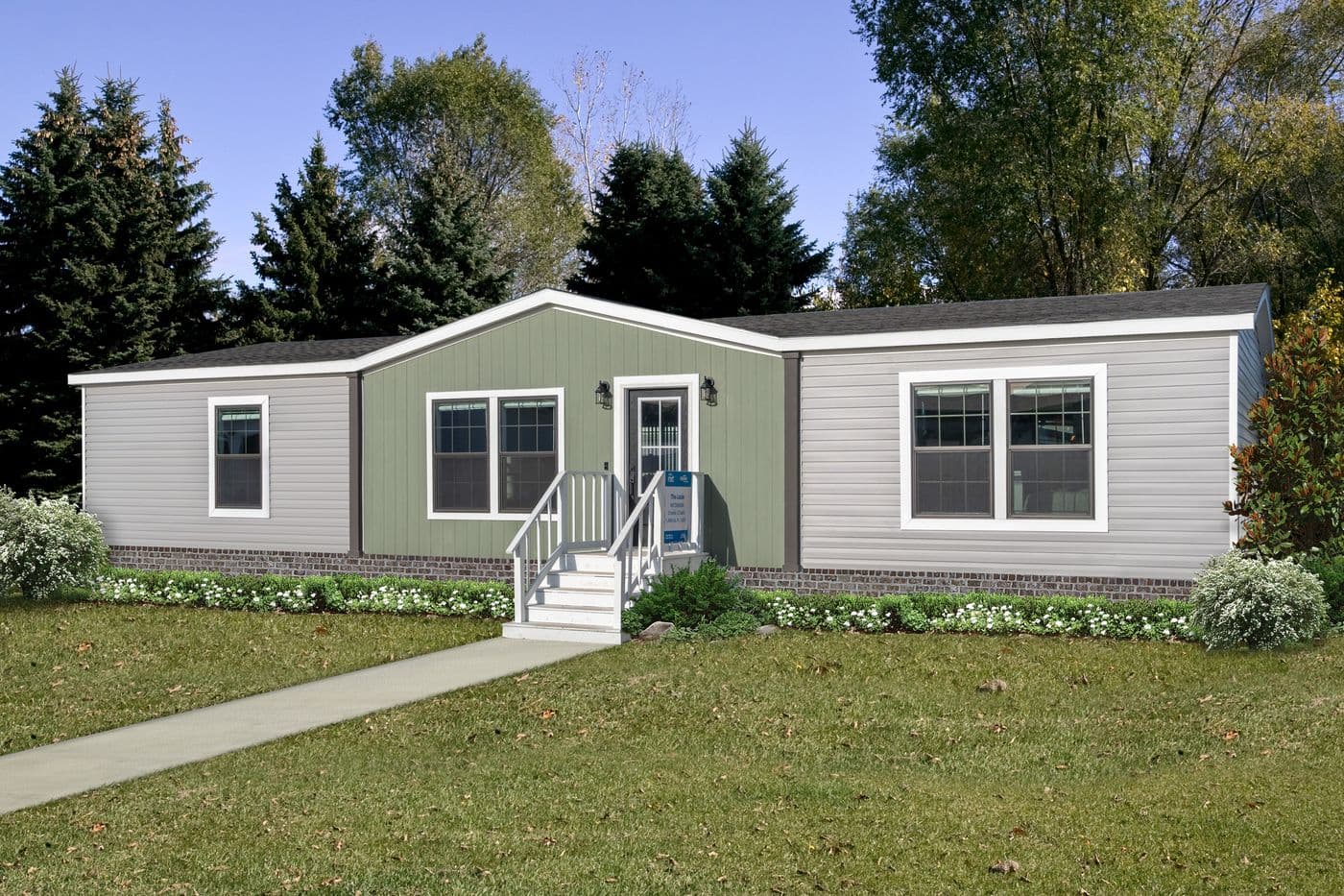 The THE LIZZIE Exterior. This Manufactured Mobile Home features 3 bedrooms and 2 baths.