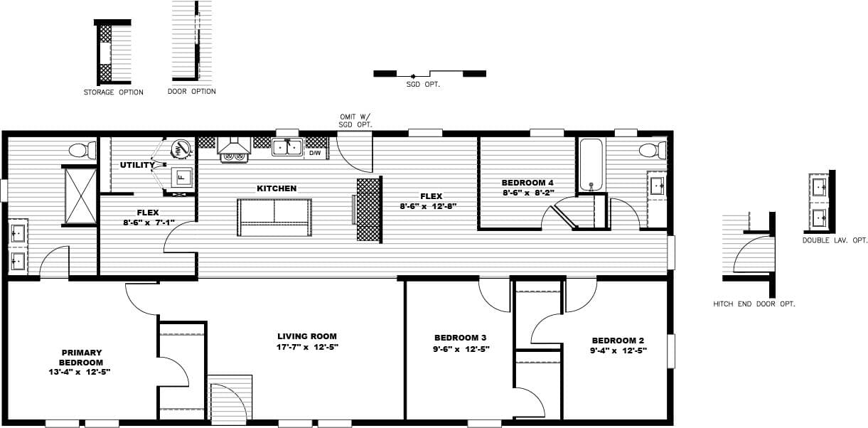 The BROWN EYED GIRL Exterior. This Manufactured Mobile Home features 4 bedrooms and 2 baths.