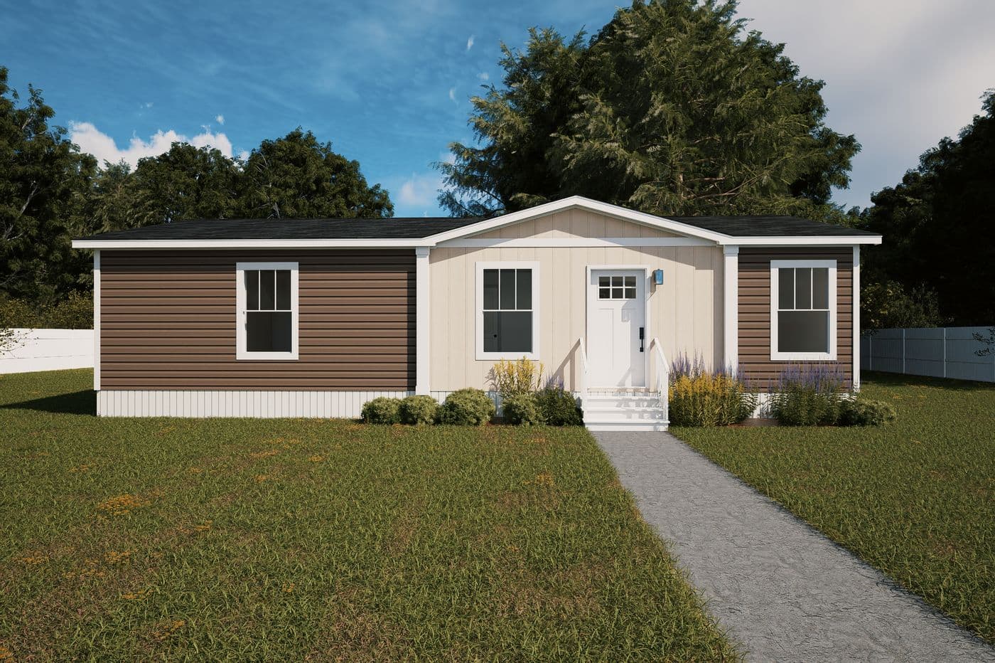 The MELODY Exterior. This Manufactured Mobile Home features 3 bedrooms and 2 baths.