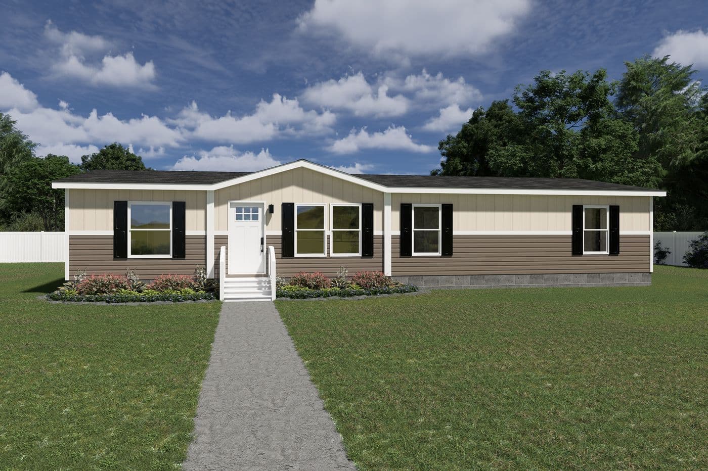 The EXPEDITION Exterior. This Manufactured Mobile Home features 4 bedrooms and 2 baths.