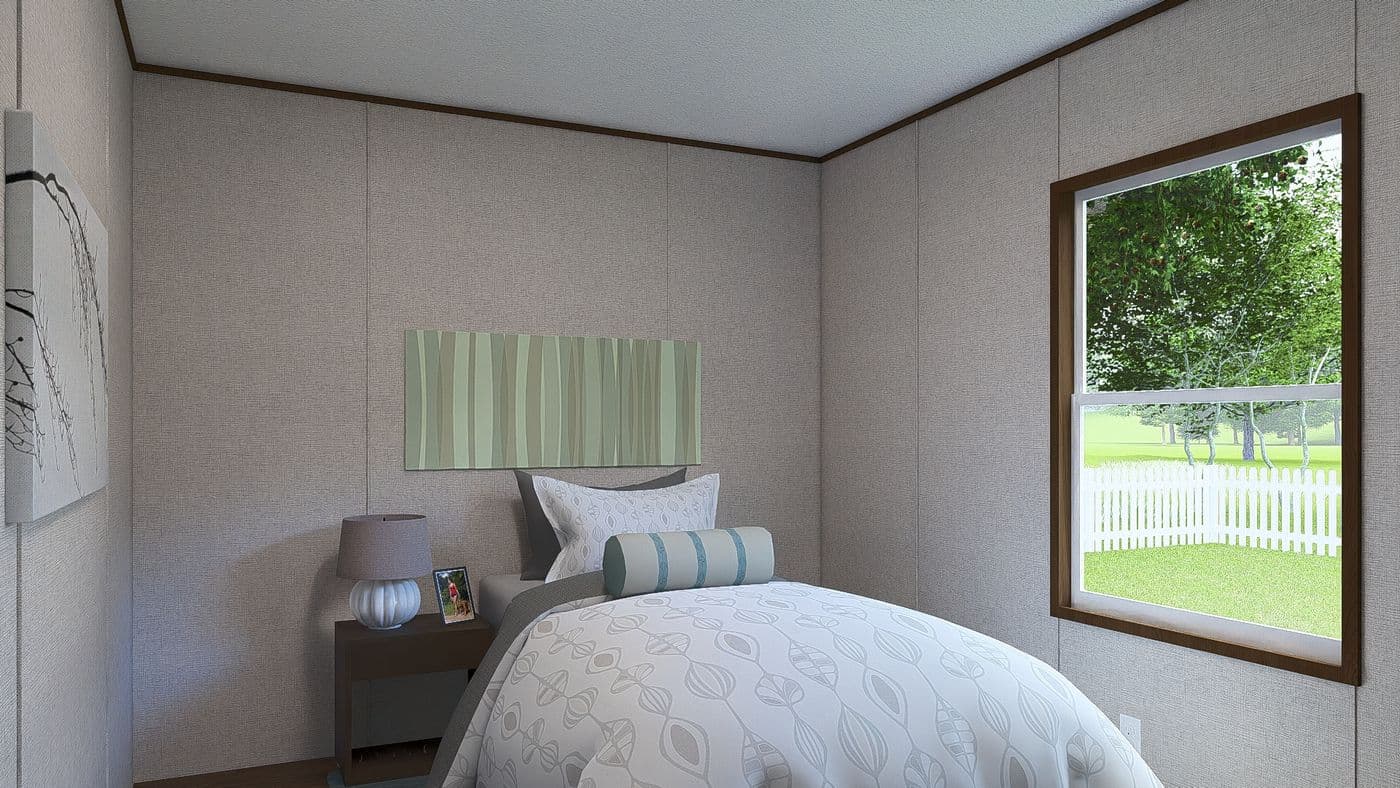 The ELM Exterior. This Manufactured Mobile Home features 2 bedrooms and 1 bath.
