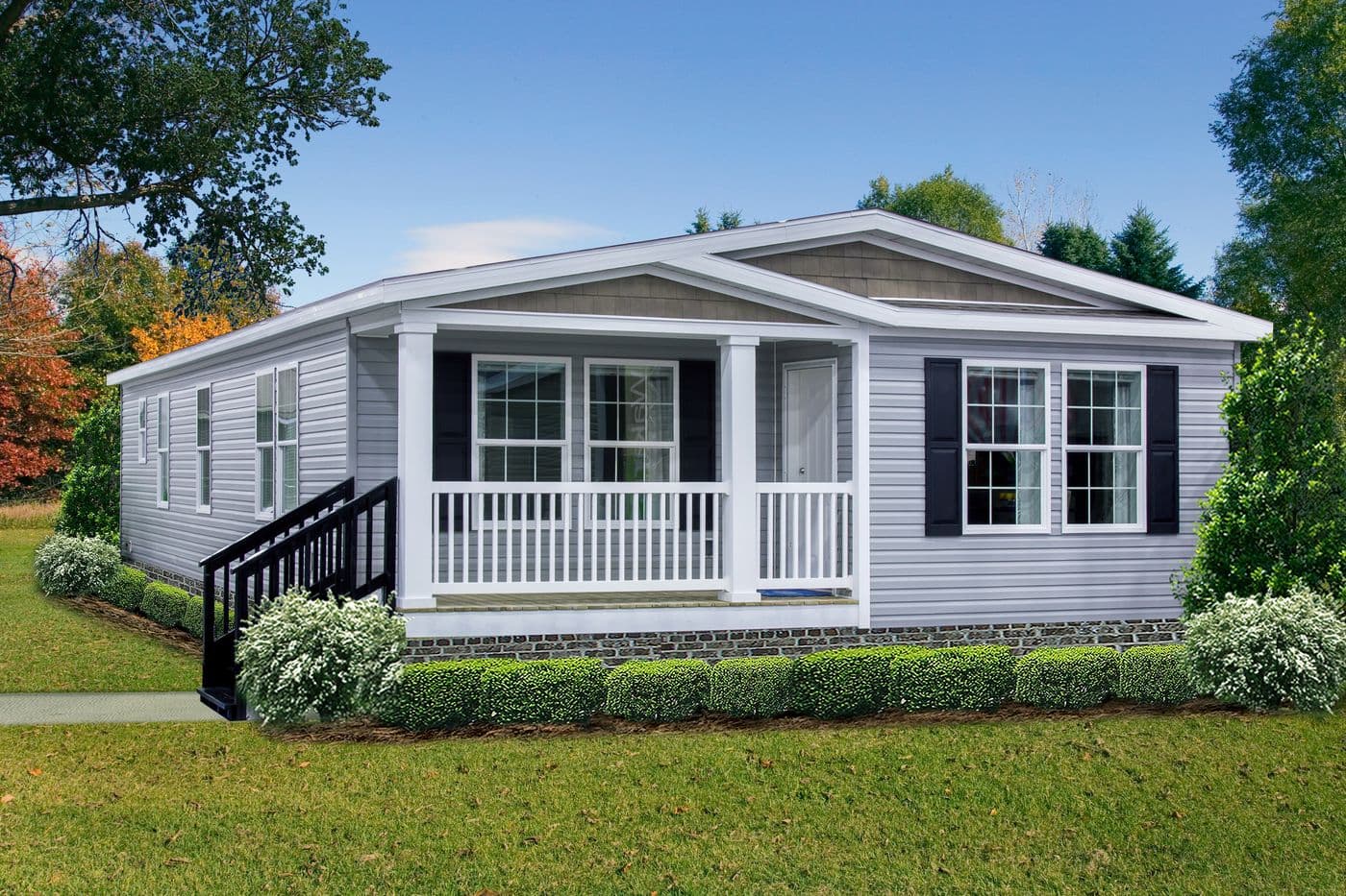 The COTTONWOOD LN/4428-MS005-1 SEC Exterior. This Manufactured Mobile Home features 3 bedrooms and 2 baths.