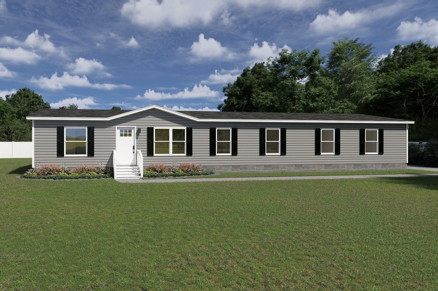 The SNOWCAP Exterior. This Manufactured Mobile Home features 4 bedrooms and 3 baths.
