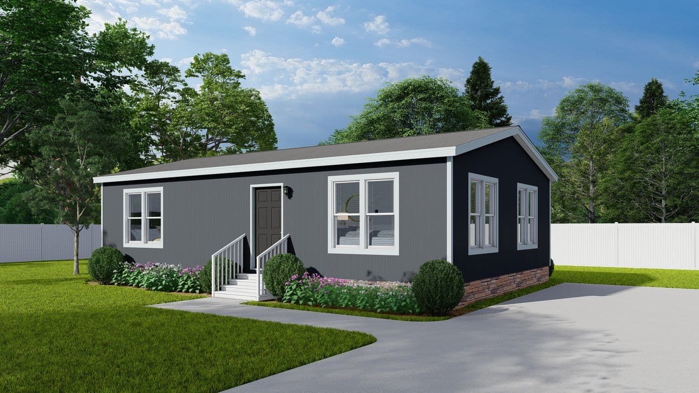 The DRM386A 2438'            DREAM Exterior. This Manufactured Mobile Home features 2 bedrooms and 2 baths.