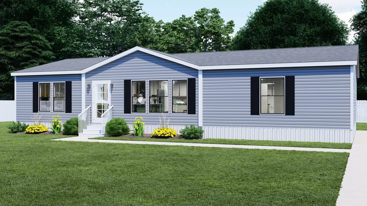 The THE PARKER Exterior. This Manufactured Mobile Home features 3 bedrooms and 2 baths.