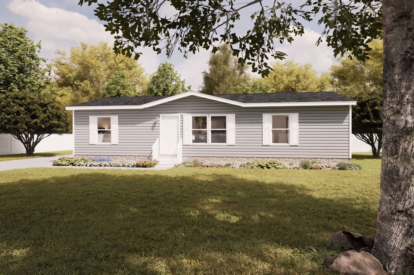 The THE EAGLE 48 Exterior. This Manufactured Mobile Home features 3 bedrooms and 2 baths.