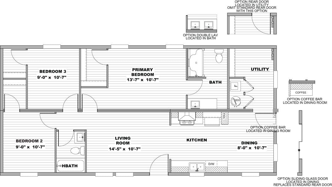 The BLAST Exterior. This Manufactured Mobile Home features 3 bedrooms and 2 baths.