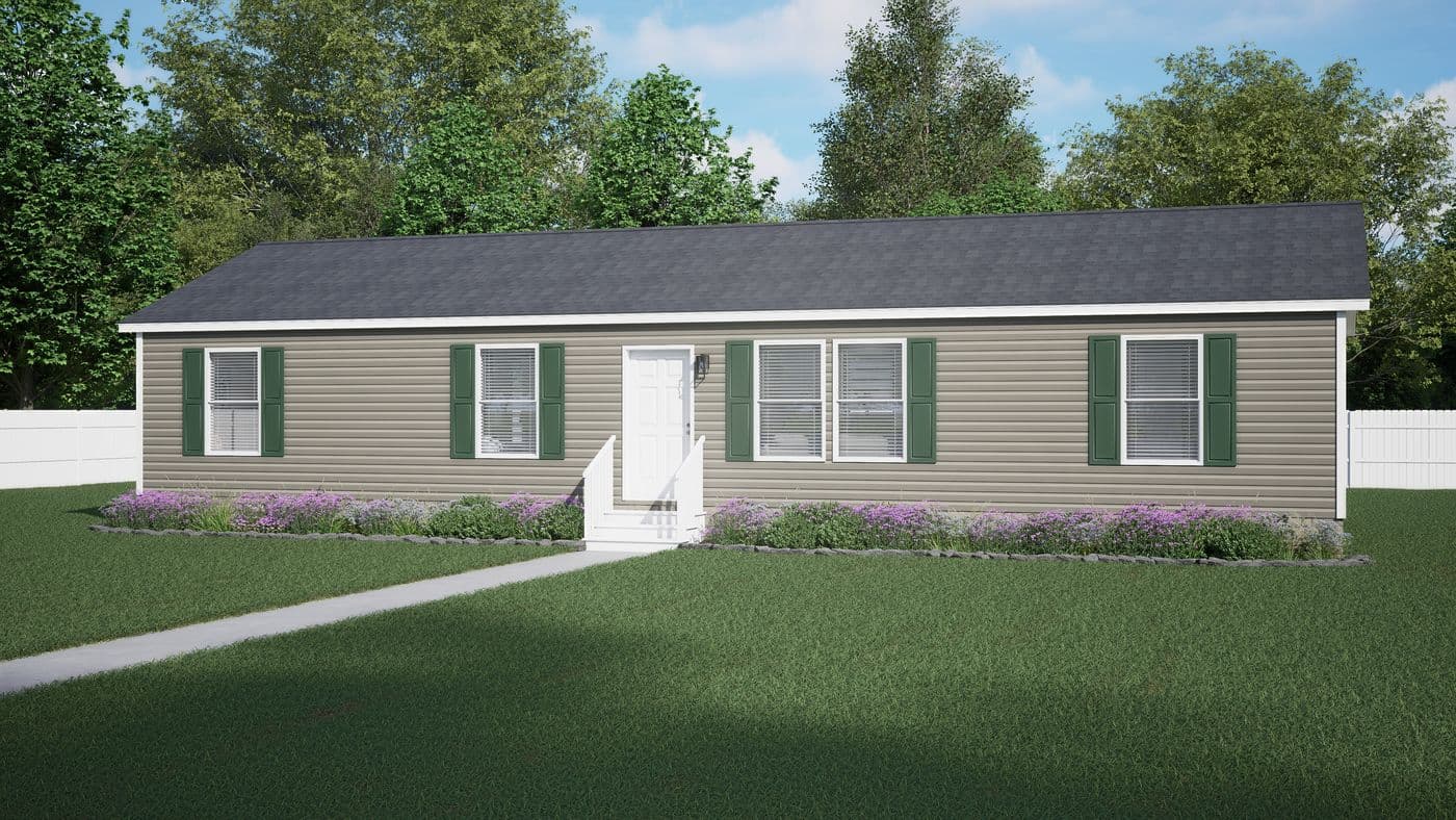 The 5624-CC56 GUARDIAN 56 Exterior. This Manufactured Mobile Home features 3 bedrooms and 2 baths.