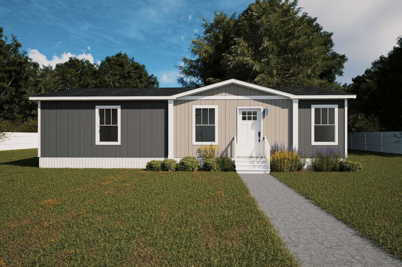 The MELODY Exterior. This Manufactured Mobile Home features 3 bedrooms and 2 baths.