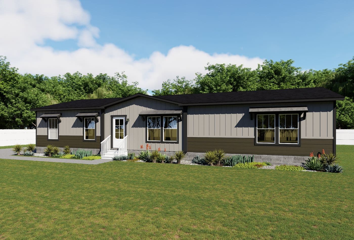 The THE IRON PEAK Exterior. This Manufactured Mobile Home features 4 bedrooms and 2 baths.