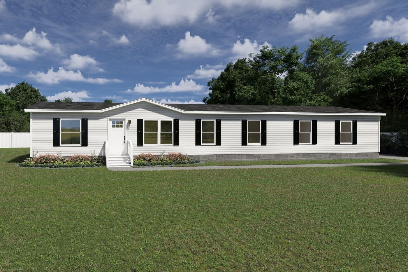 The SNOWCAP Exterior. This Manufactured Mobile Home features 4 bedrooms and 3 baths.