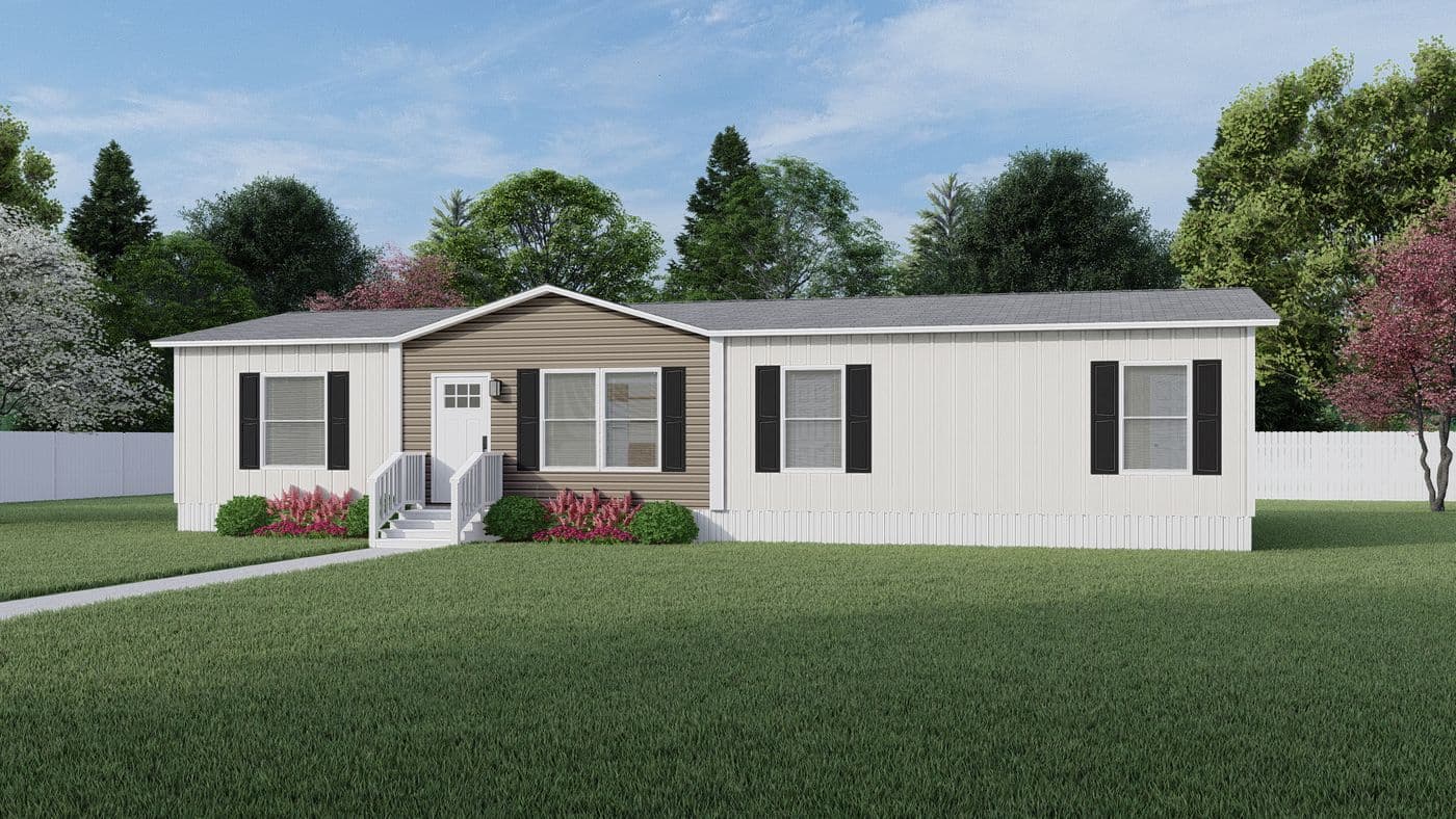 Colonial - Clay. The BOONE Exterior. This Manufactured Mobile Home features 4 bedrooms and 2 baths.