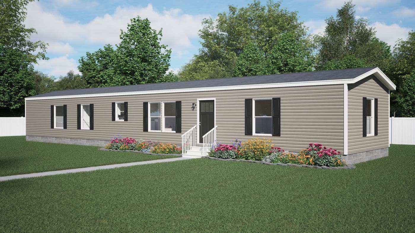The GRAND Exterior. This Manufactured Mobile Home features 3 bedrooms and 2 baths.