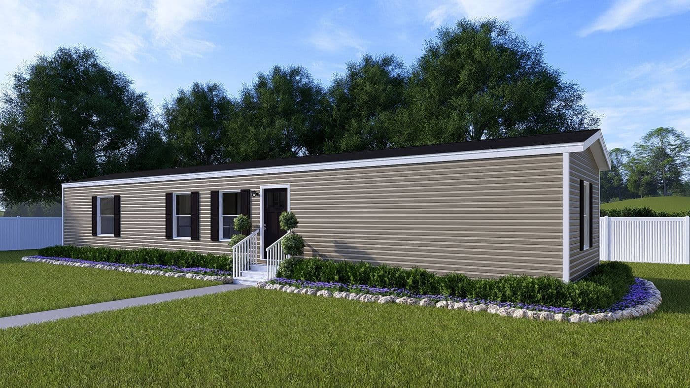The INTUITION Exterior. This Manufactured Mobile Home features 3 bedrooms and 2 baths.