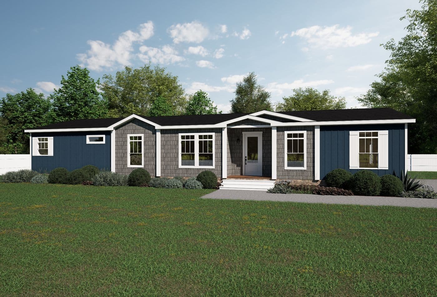 The THE FLORENCE Exterior. This Manufactured Mobile Home features 3 bedrooms and 2.5 baths.