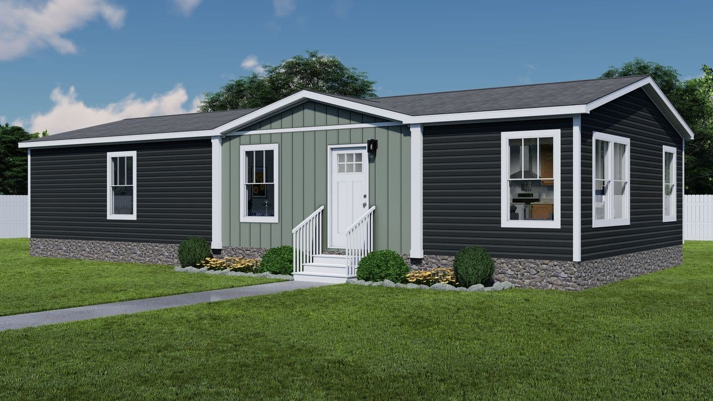 The AFRICA Exterior. This Manufactured Mobile Home features 3 bedrooms and 2 baths.