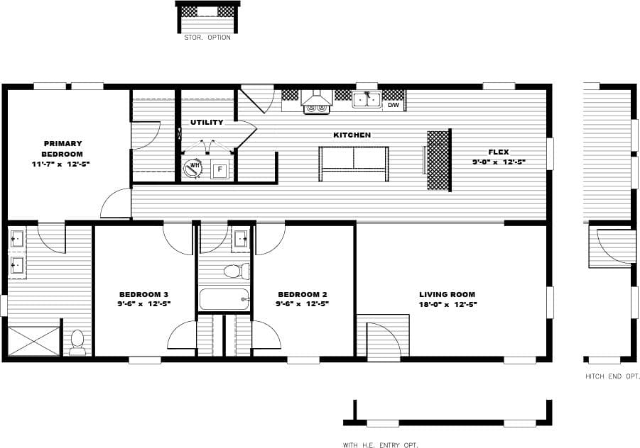 The FREE BIRD Exterior. This Manufactured Mobile Home features 3 bedrooms and 2 baths.