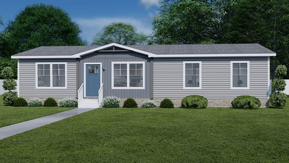 The WILDER Exterior. This Manufactured Mobile Home features 3 bedrooms and 2 baths.