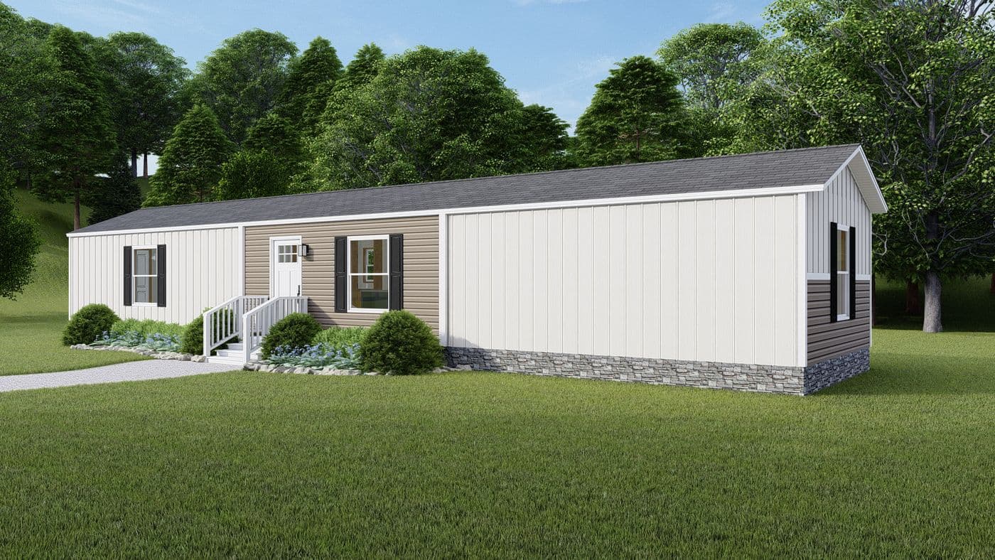 The TUSCANY Exterior. This Manufactured Mobile Home features 2 bedrooms and 2 baths.