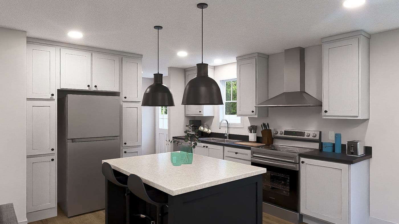 The RISING SUN Exterior. This Manufactured Mobile Home features 2 bedrooms and 2 baths.