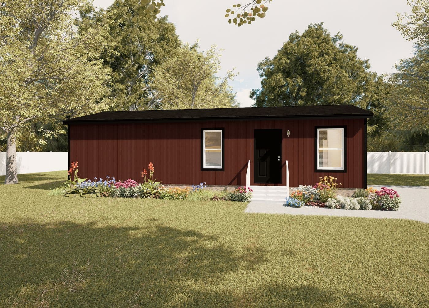 The DRM402P 2040'            DREAM Exterior. This Manufactured Mobile Home features 2 bedrooms and 2 baths.