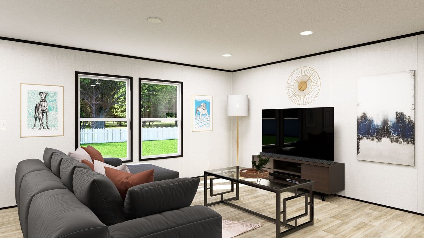 The SOLACE Exterior. This Manufactured Mobile Home features 4 bedrooms and 2 baths.