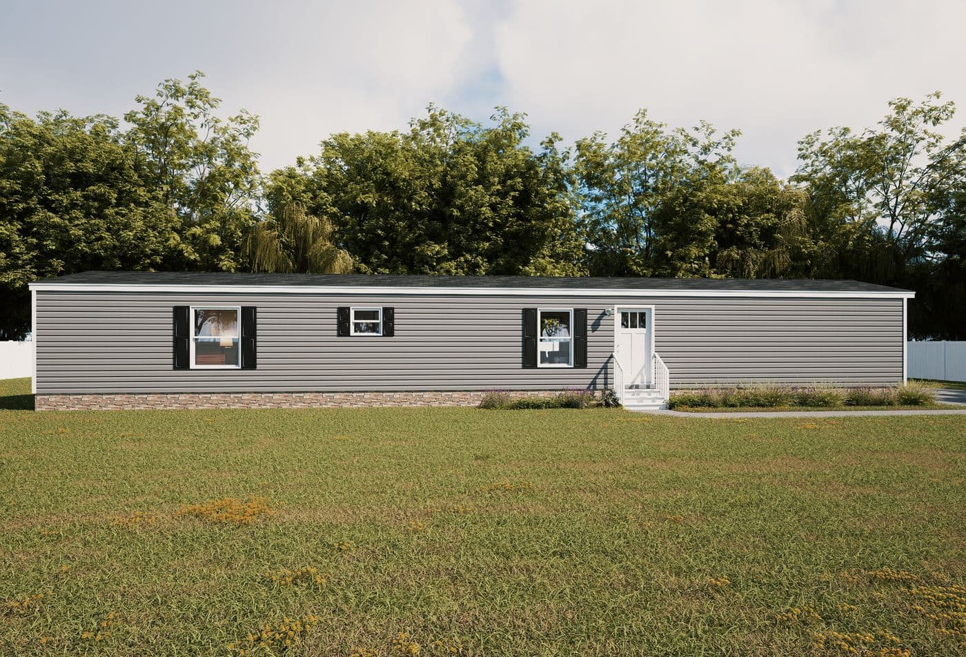 The FLEX ANNIVERSARY Exterior. This Manufactured Mobile Home features 3 bedrooms and 2 baths.