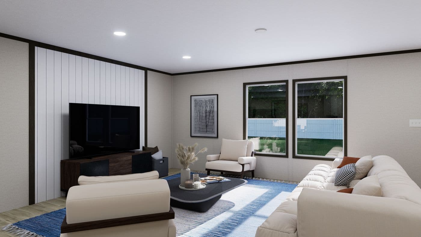 The THRIVE Exterior. This Manufactured Mobile Home features 4 bedrooms and 2 baths.