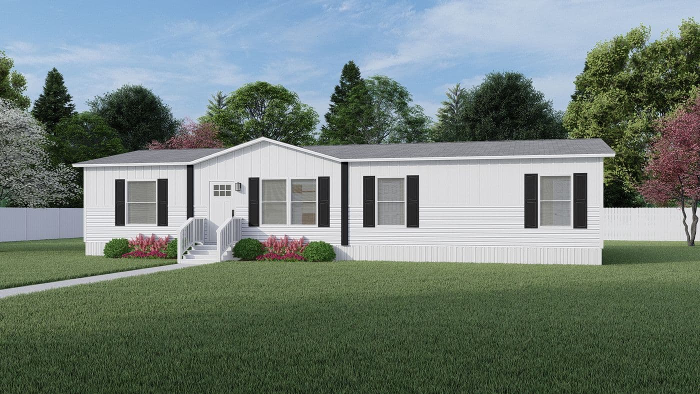 The BOONE Exterior. This Manufactured Mobile Home features 4 bedrooms and 2 baths.