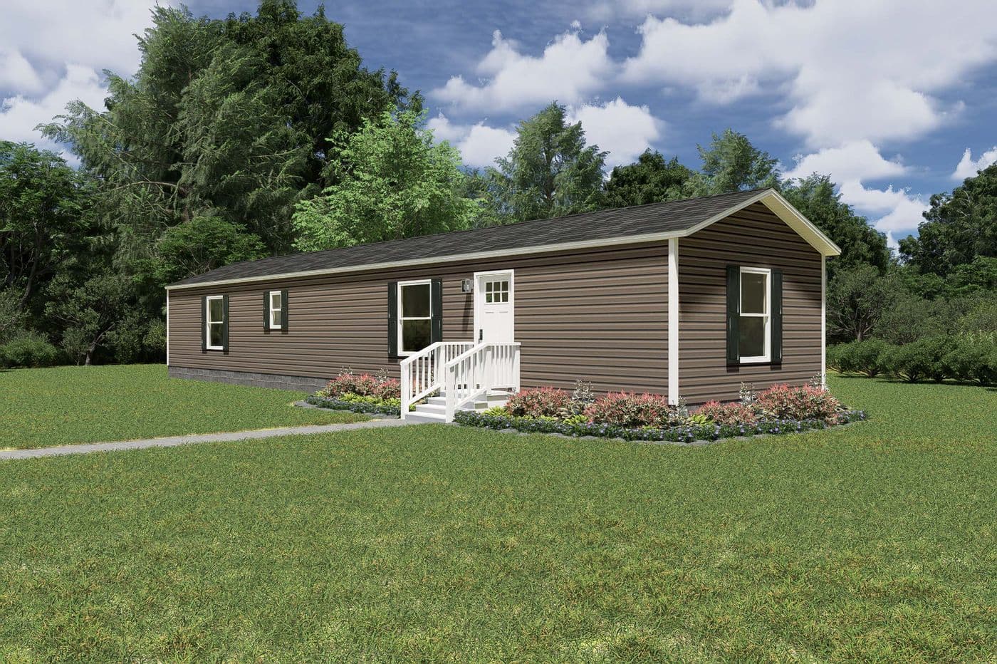 The TIDE Exterior. This Manufactured Mobile Home features 2 bedrooms and 2 baths.