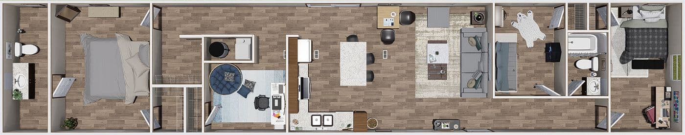 The ASPEN Exterior. This Manufactured Mobile Home features 3 bedrooms and 2 baths.