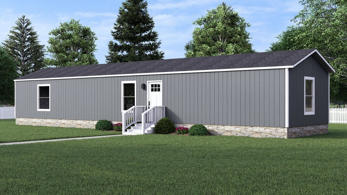 The CLARK Exterior. This Manufactured Mobile Home features 3 bedrooms and 2 baths.