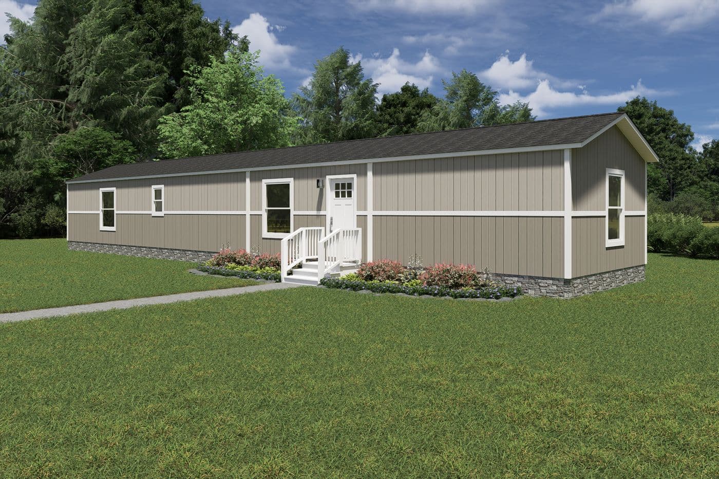 The MARINER Exterior. This Manufactured Mobile Home features 3 bedrooms and 2 baths.