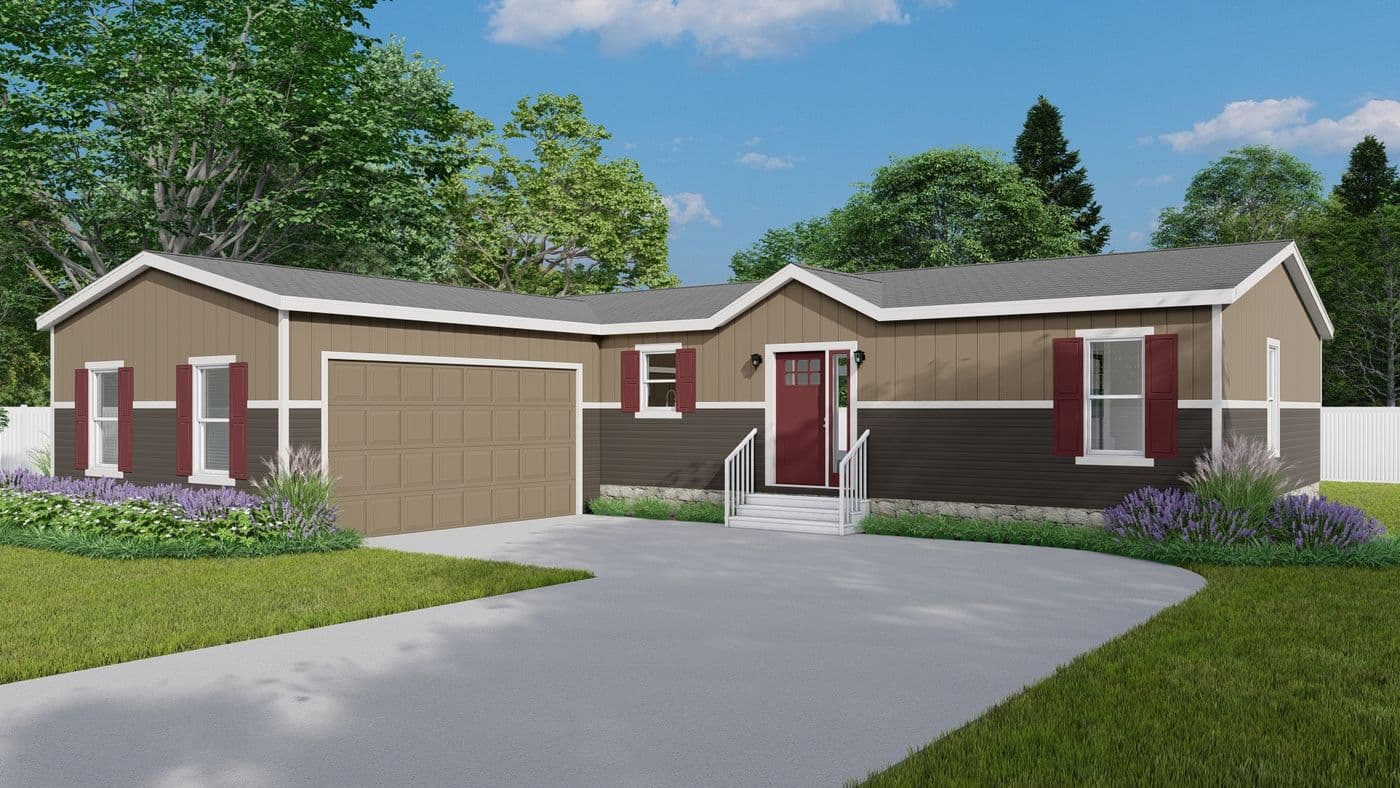 The ING524F WISTERIA            GW Exterior. This Manufactured Mobile Home features 3 bedrooms and 2 baths.