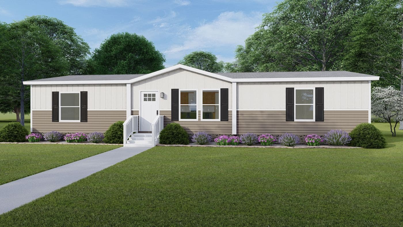 The RIO Exterior. This Manufactured Mobile Home features 3 bedrooms and 2 baths.