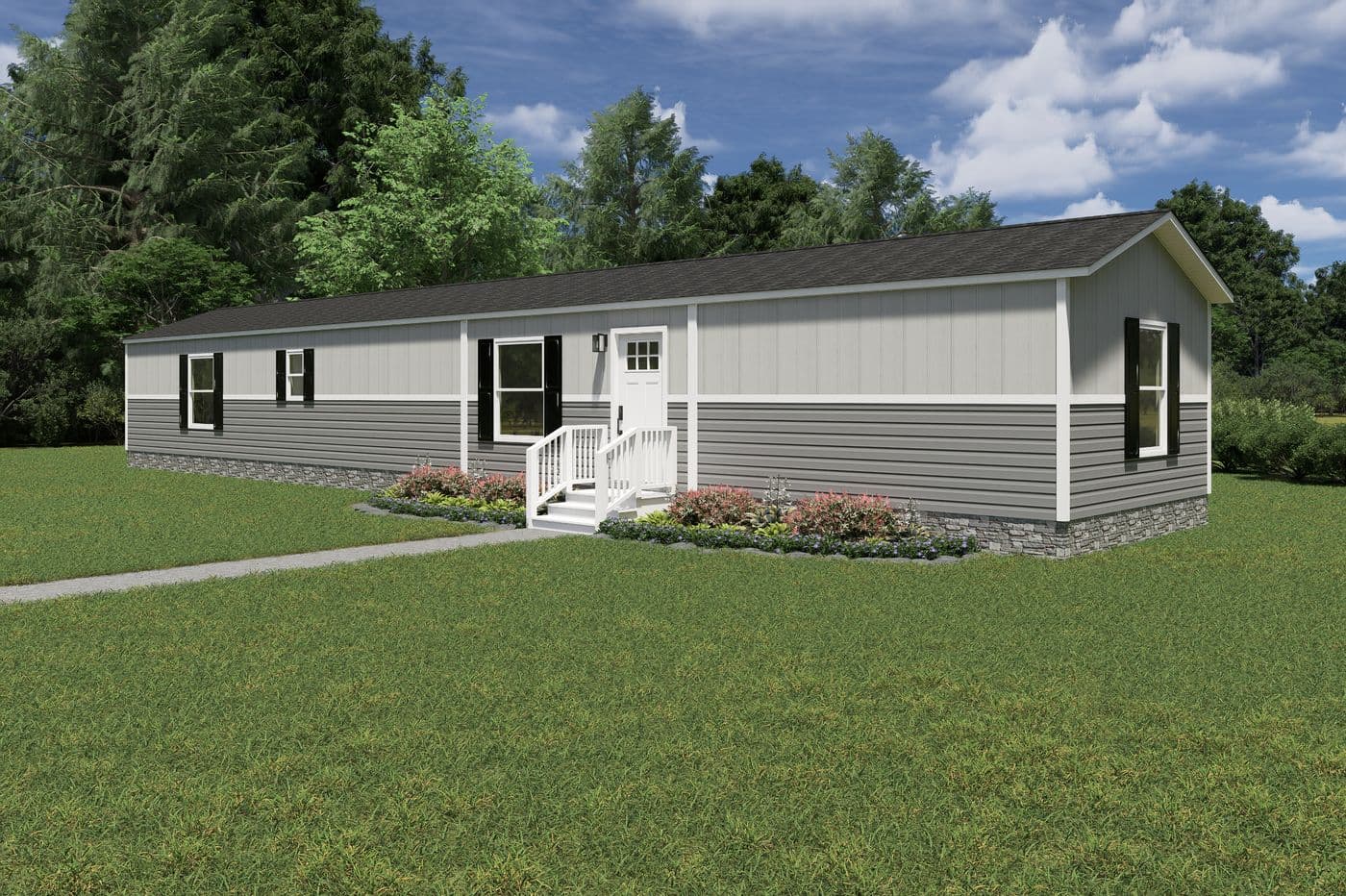 The MARINER Exterior. This Manufactured Mobile Home features 3 bedrooms and 2 baths.