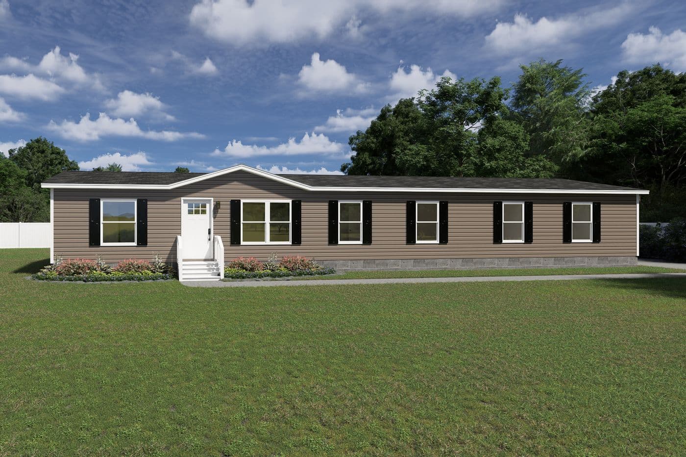 The SNOWCAP Exterior. This Manufactured Mobile Home features 4 bedrooms and 3 baths.