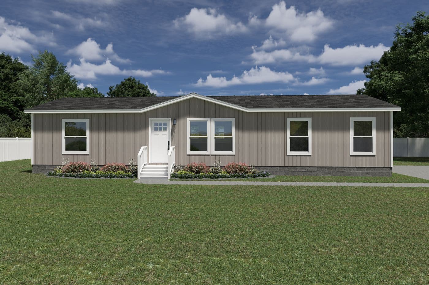 The EXPLORER Exterior. This Manufactured Mobile Home features 3 bedrooms and 2 baths.