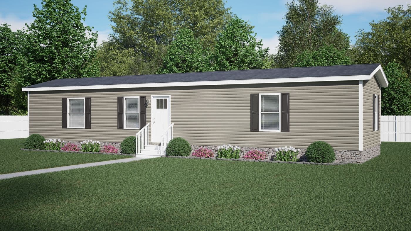 The FOOTHILLS 56 Exterior. This Manufactured Mobile Home features 2 bedrooms and 2 baths.